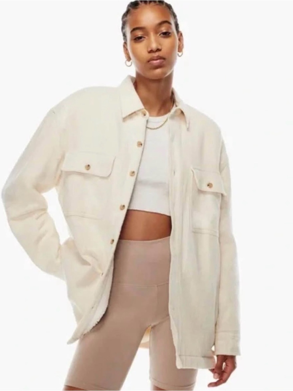 TNA Prospect Shirt Jacket Whisper White Size 3